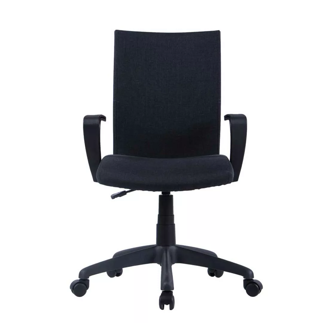 Schwarzer Bürodrehstuhl mit hoher Lehne höhenverstellbarem Sitz günstig online kaufen