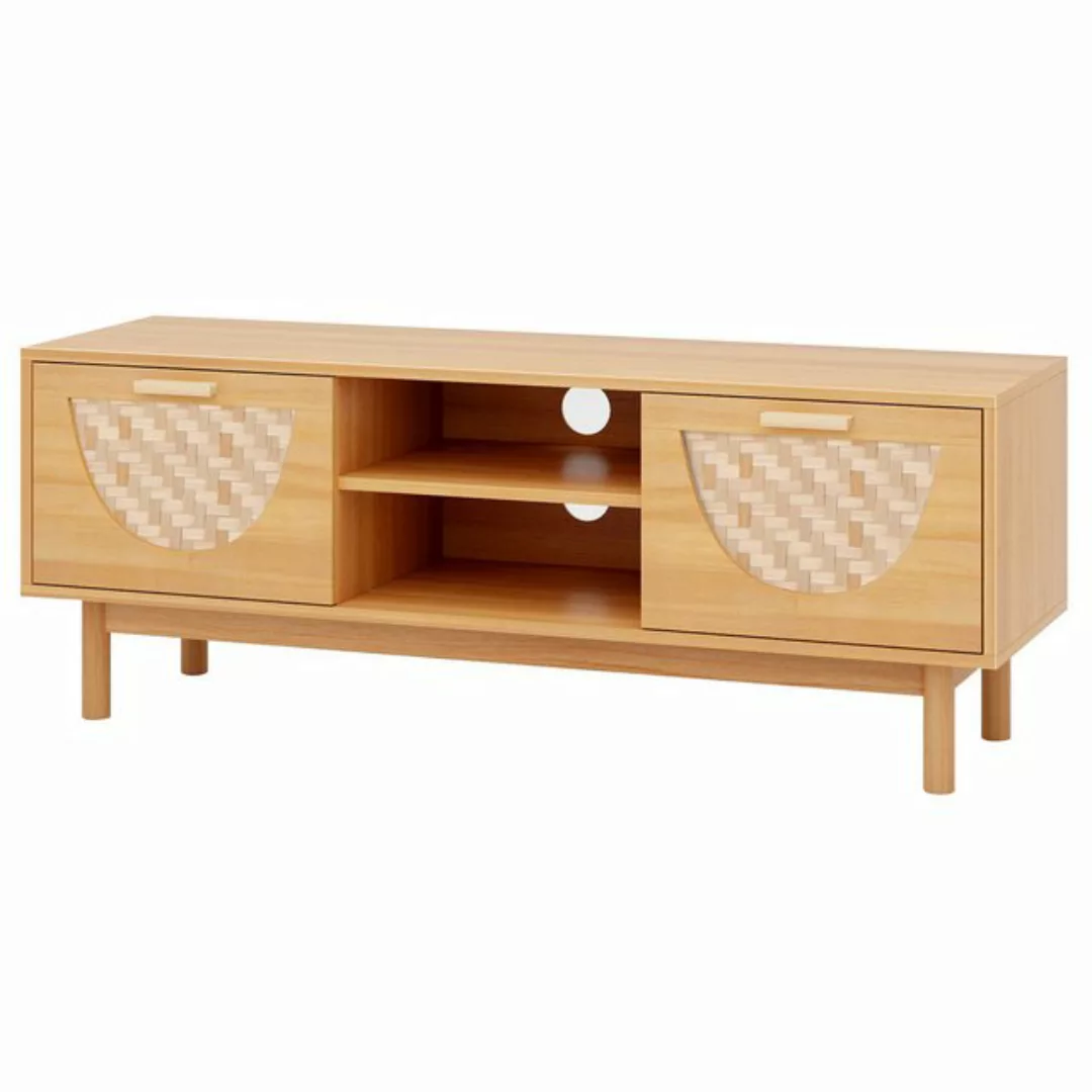 COSTWAY TV-Schrank mit 2 Schubladen und offenen Regalen, 120x35x45,5cm günstig online kaufen