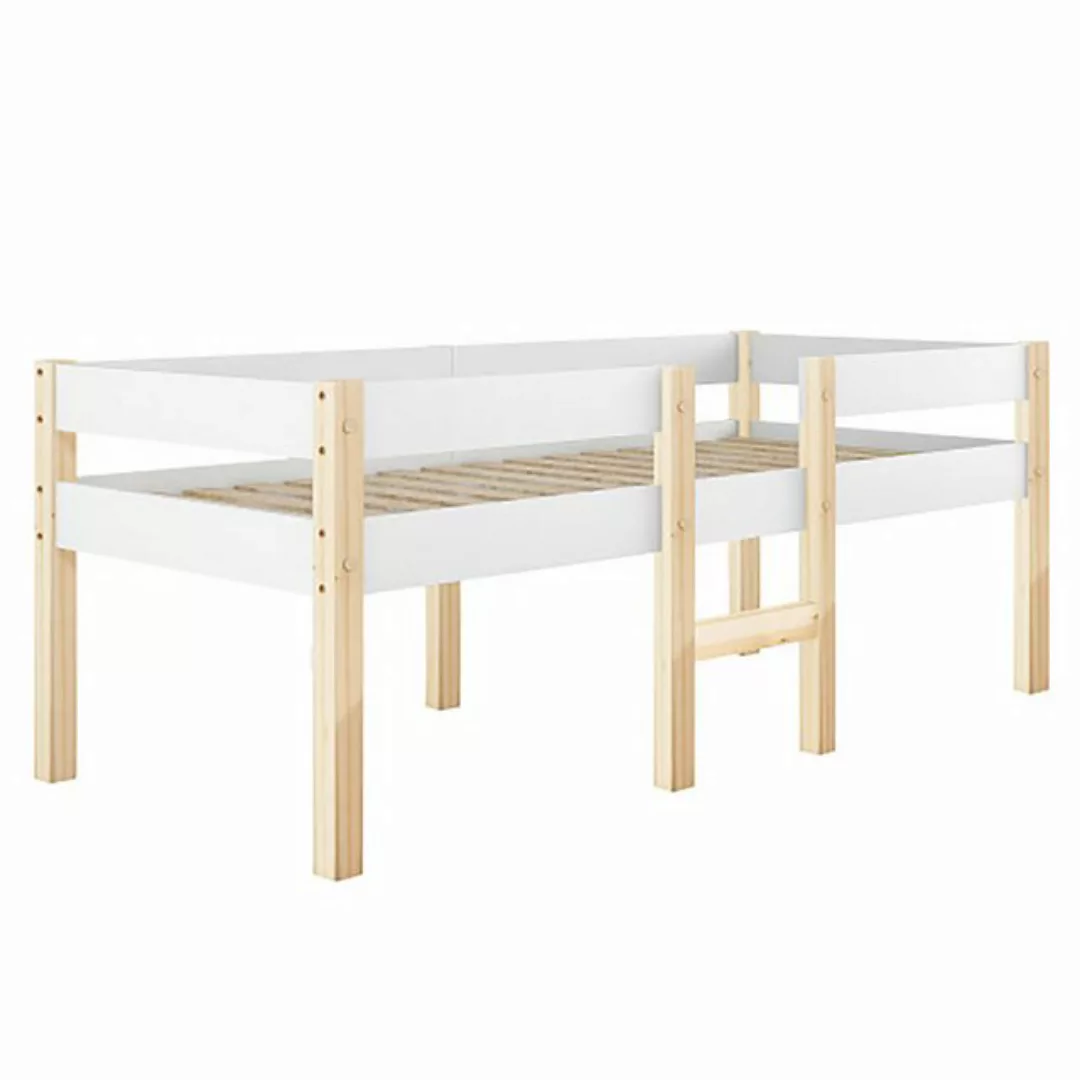 Celya Kinderbett 90x190CM Bett mit Rausfallschutz, Kiefer-Vollholz günstig online kaufen