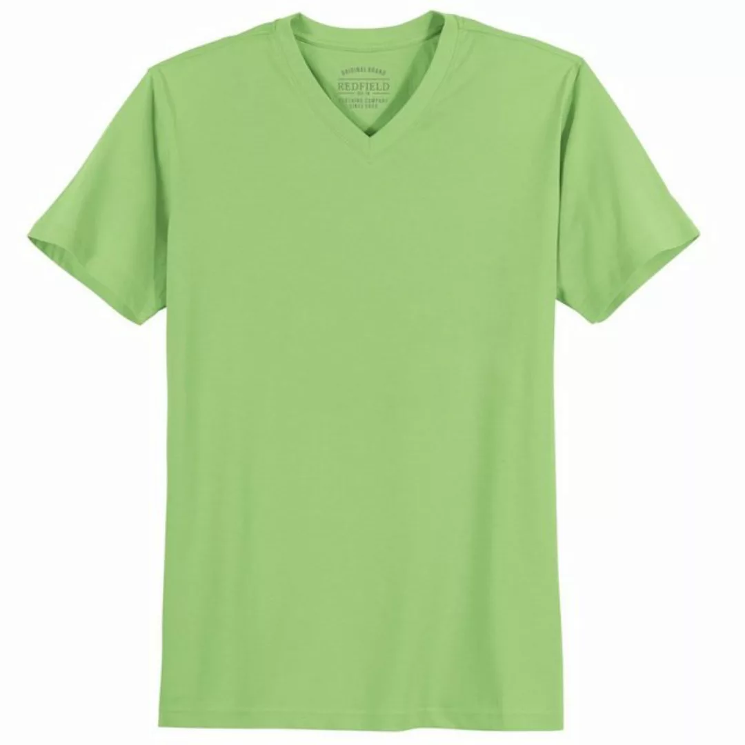 redfield V-Shirt Große Größen Herren V-Neck T-Shirt hellgrün Redfield günstig online kaufen