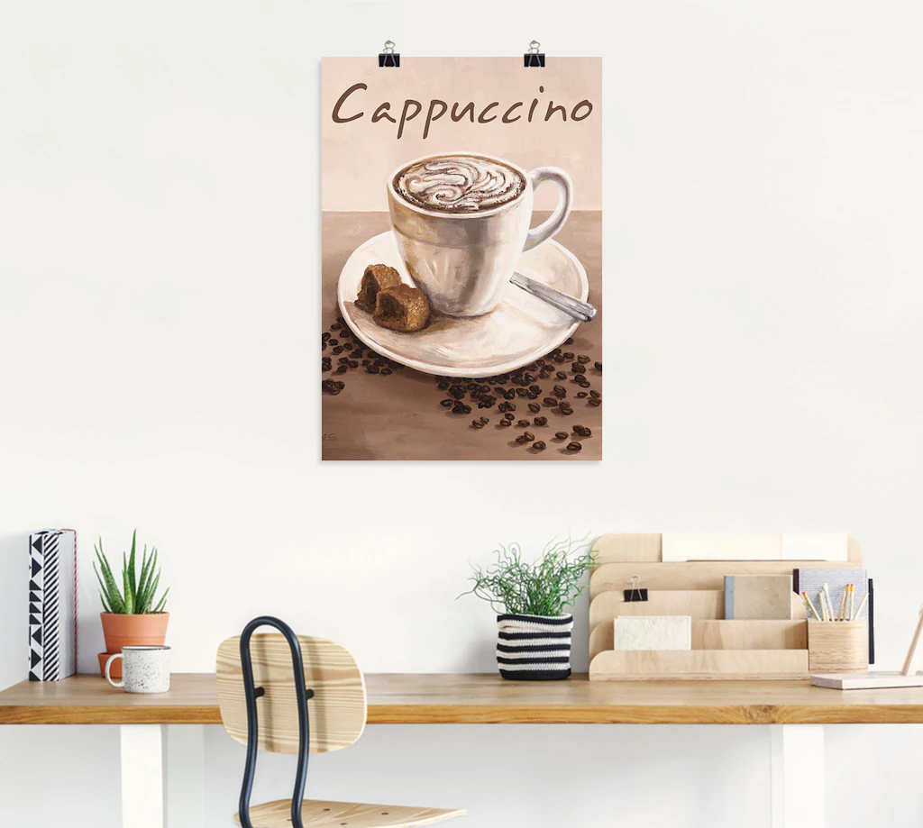 Artland Wandbild "Cappuccino - Kaffee", Kaffee Bilder, (1 St.), als Leinwan günstig online kaufen
