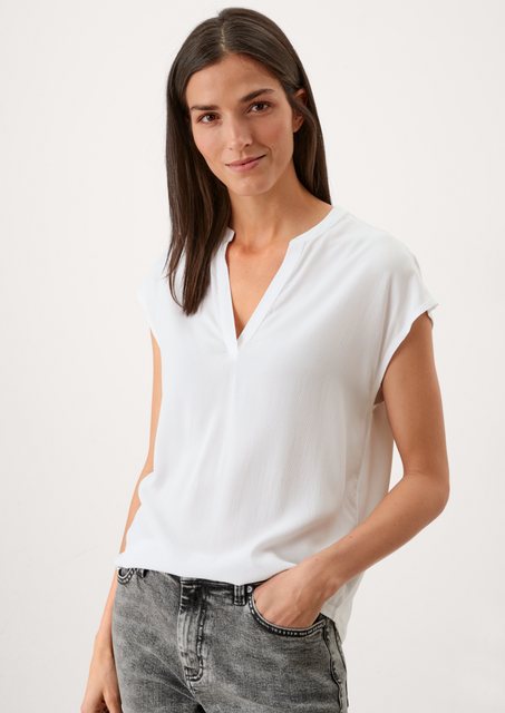 s.Oliver Shirttop Viskoseshirt mit V-Neck günstig online kaufen