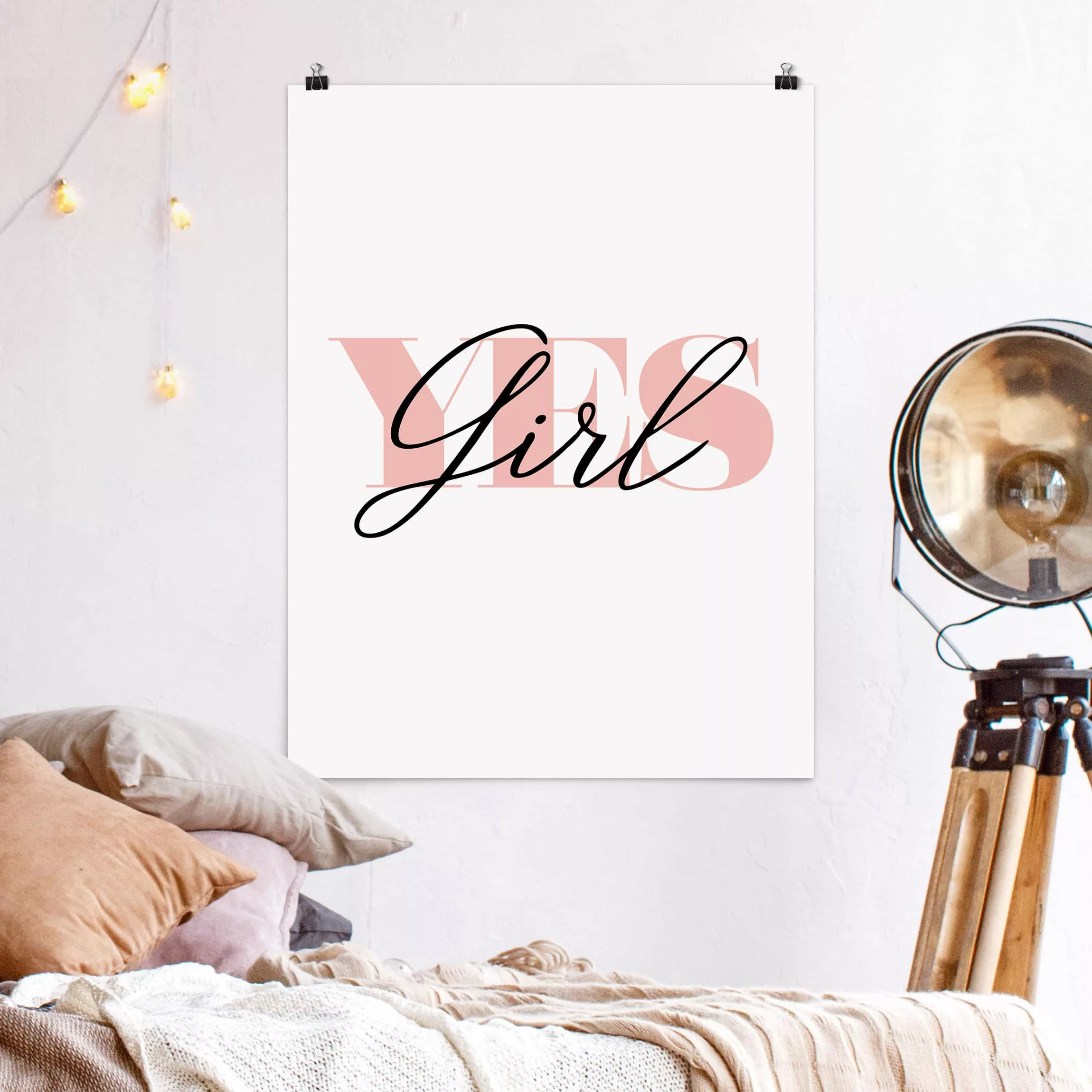Poster Spruch - Hochformat YES Girl günstig online kaufen