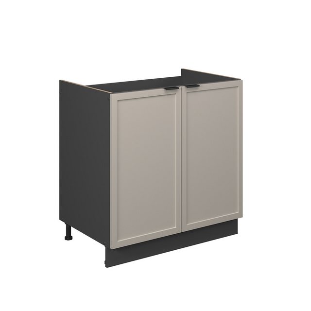 Vicco Spülenunterschrank Fame-Line, GrauBeige/Anthrazit, 80 cm, AP Marmor günstig online kaufen