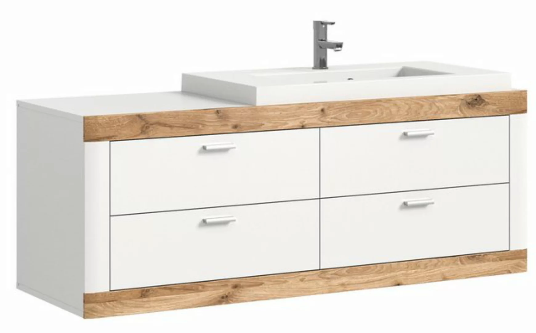 ebuy24 Waschbeckenschrank Laredo Waschbeckenunterschrank 132cm 4 Schubladen günstig online kaufen