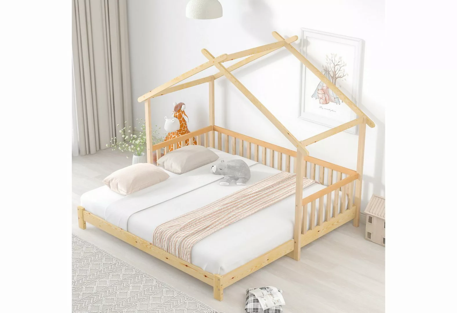 DOPWii Kinderbett 200x90cm Erweiterbares Baumhausbett, Hausbett, Kinderbett günstig online kaufen