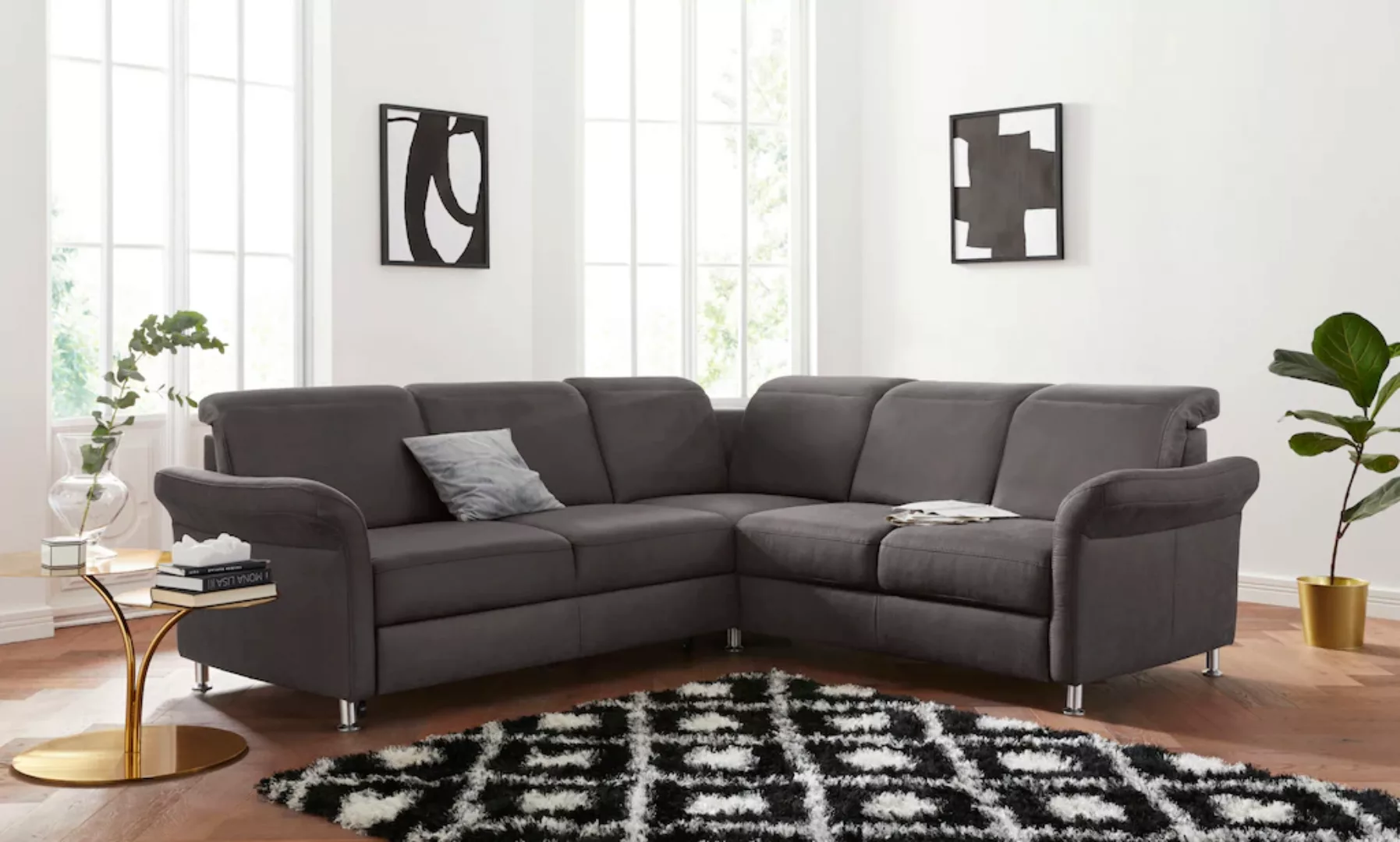 sit&more Ecksofa "Darwin L-Form", inklusive Federkern, wahlweise mit Kopfte günstig online kaufen