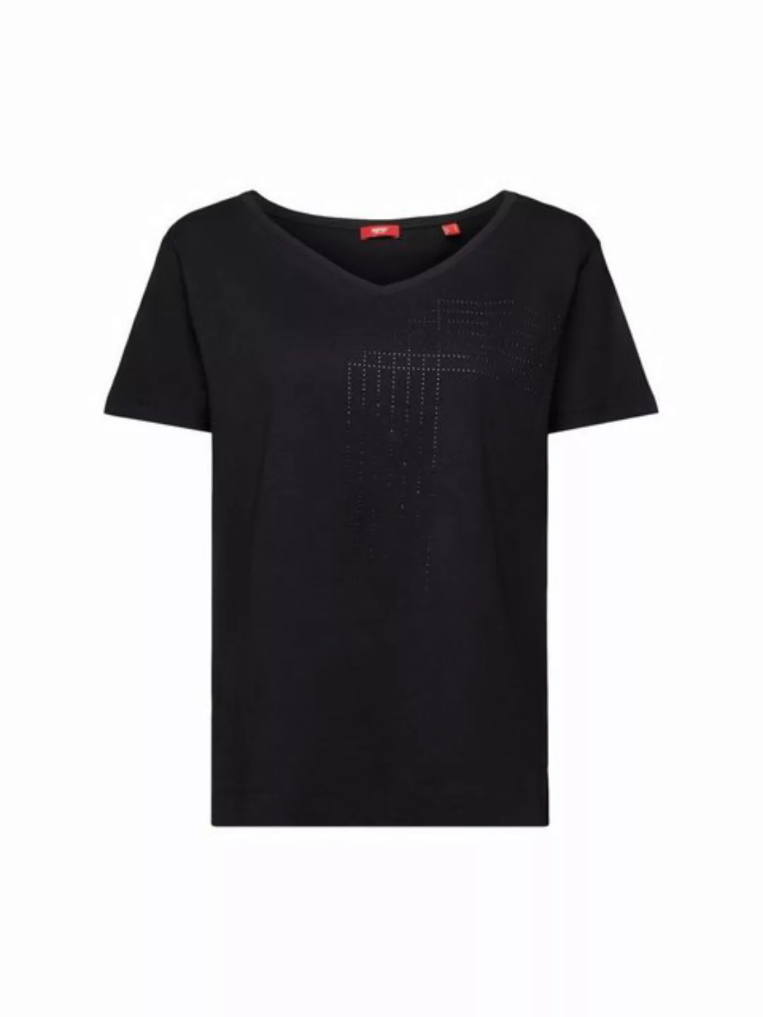 Esprit Collection T-Shirt Jersey-T-Shirt mit Strass-Detail (1-tlg) günstig online kaufen