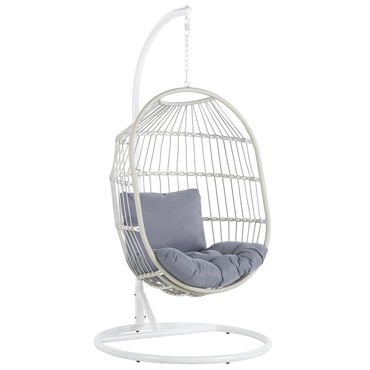 Beliani Hängesessel Weiss Grau 102x102x200 günstig online kaufen