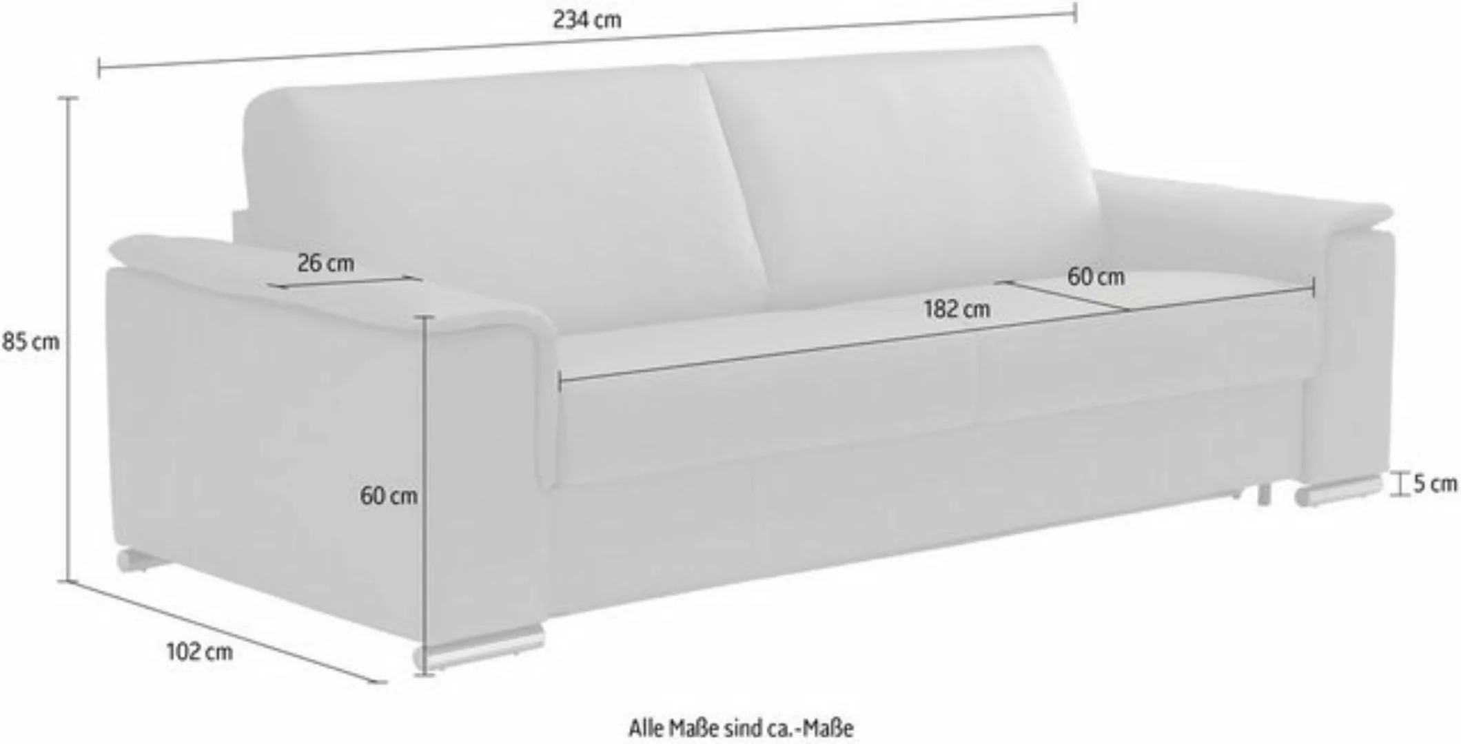 Egoitaliano Schlafsofa "Cecilia, modern & elegant, erstklassiger Sitzkomfor günstig online kaufen