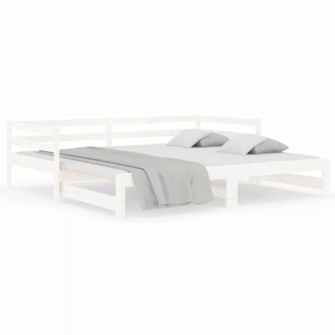 vidaXL Gästebett Gästebett Tagesbett Ausziehbar Weiß 90x190 cm Massivholz K günstig online kaufen