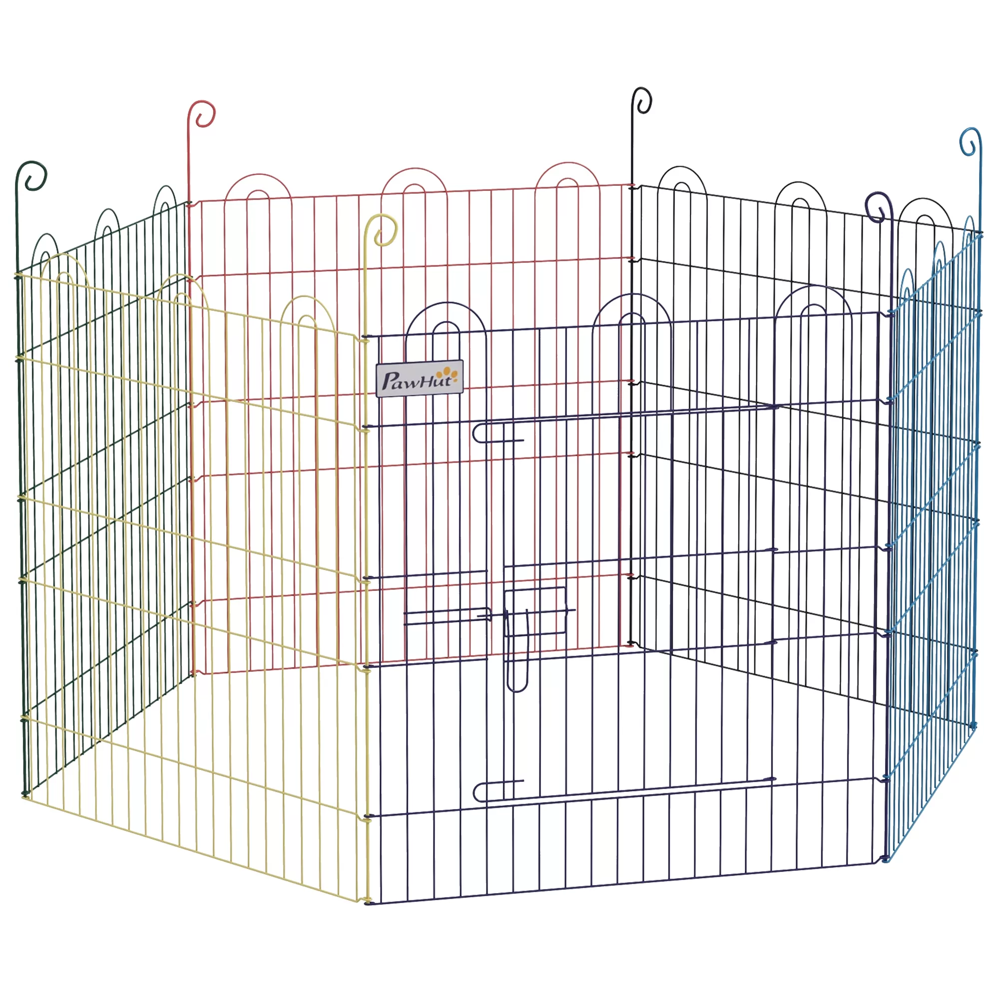 PawHut Welpenlaufstall 6-teilig 60 cm Welpenzaun DIY Freilaufgehege mit Tür günstig online kaufen