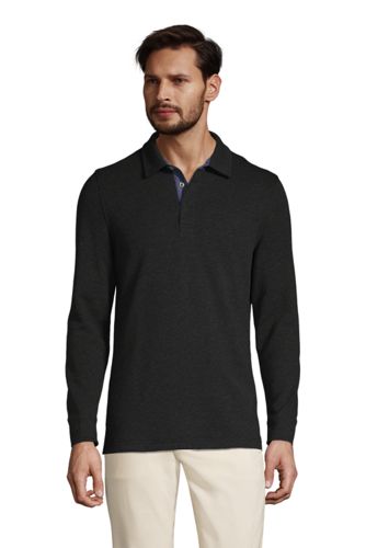 Langarm-Poloshirt aus Ponté-Jersey, Classic Fit, Herren, Größe: S Normal, S günstig online kaufen