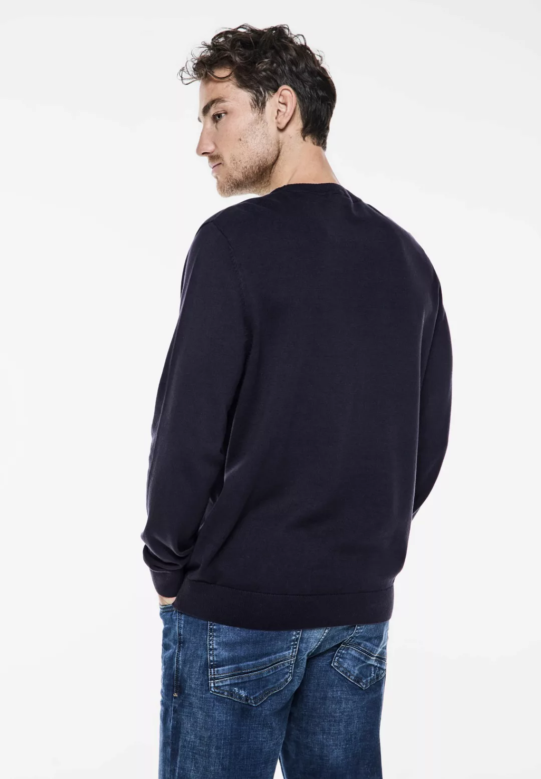 STREET ONE MEN Strickpullover, mit Rundhalsausschnitt günstig online kaufen