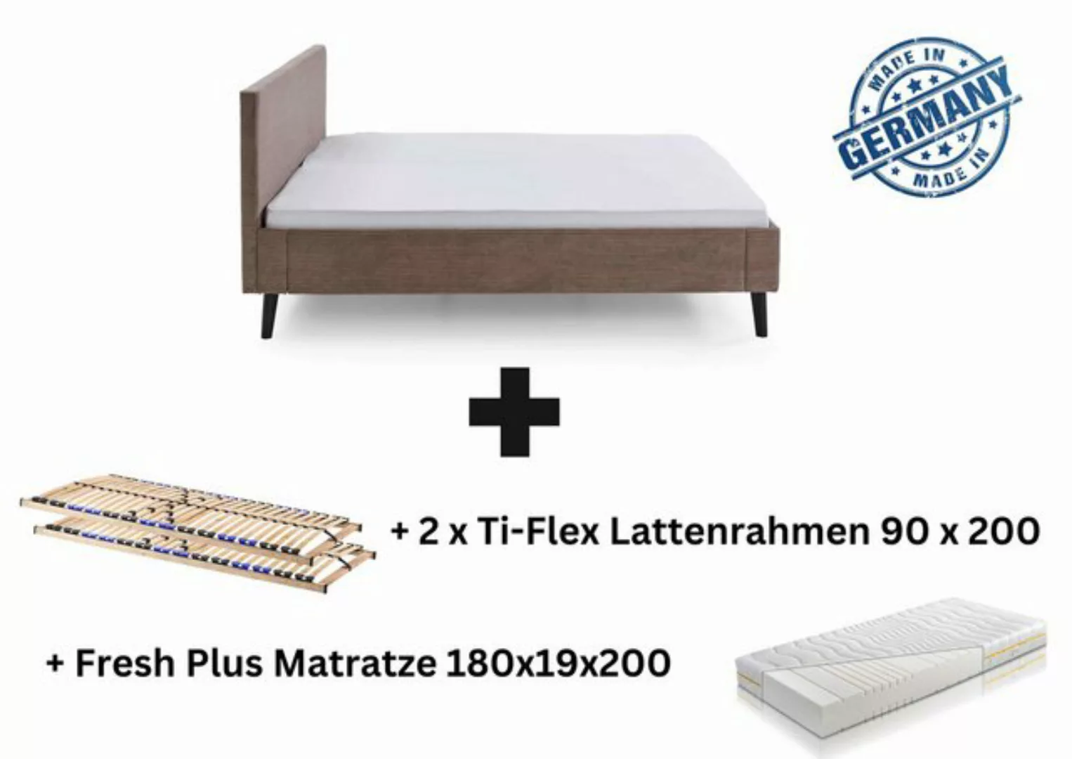 Aileenstore Polsterbett Viola, Doppelbett 180x200 cm,mit Lattenrahmen+Matra günstig online kaufen