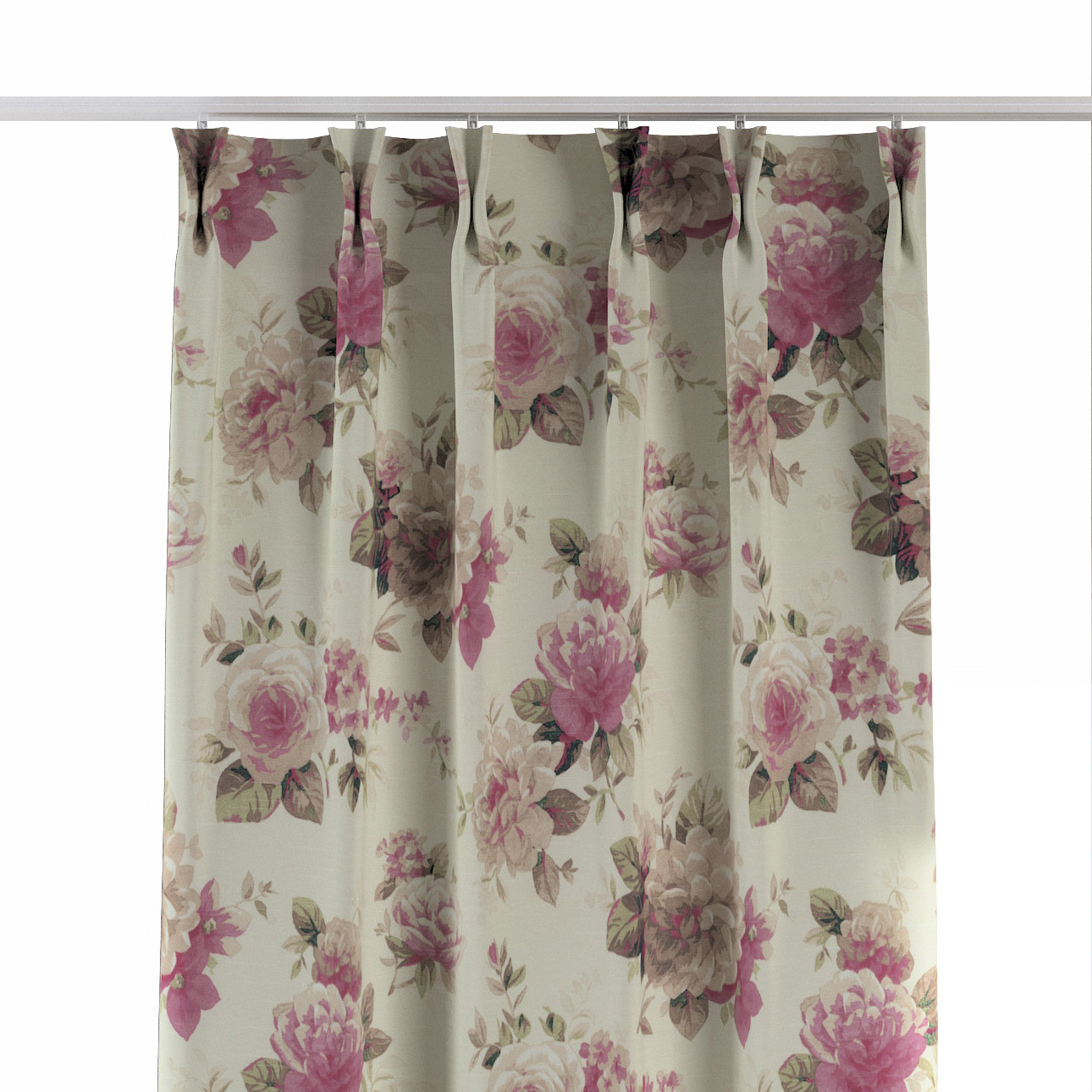 Vorhang mit flämischen 2-er Falten, beige- rosa, Londres (141-07) günstig online kaufen