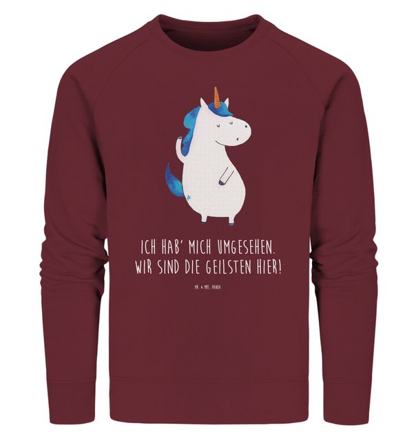 Mr. & Mrs. Panda Longpullover Größe XL Einhorn Mann - Burgundy - Geschenk, günstig online kaufen