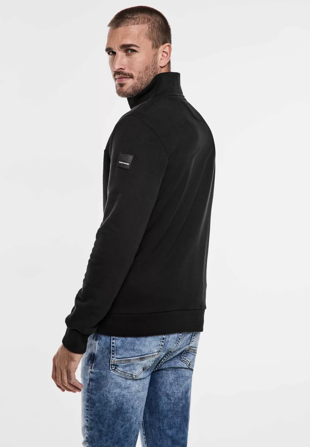 STREET ONE MEN Sweatjacke, mit Stehkragen günstig online kaufen