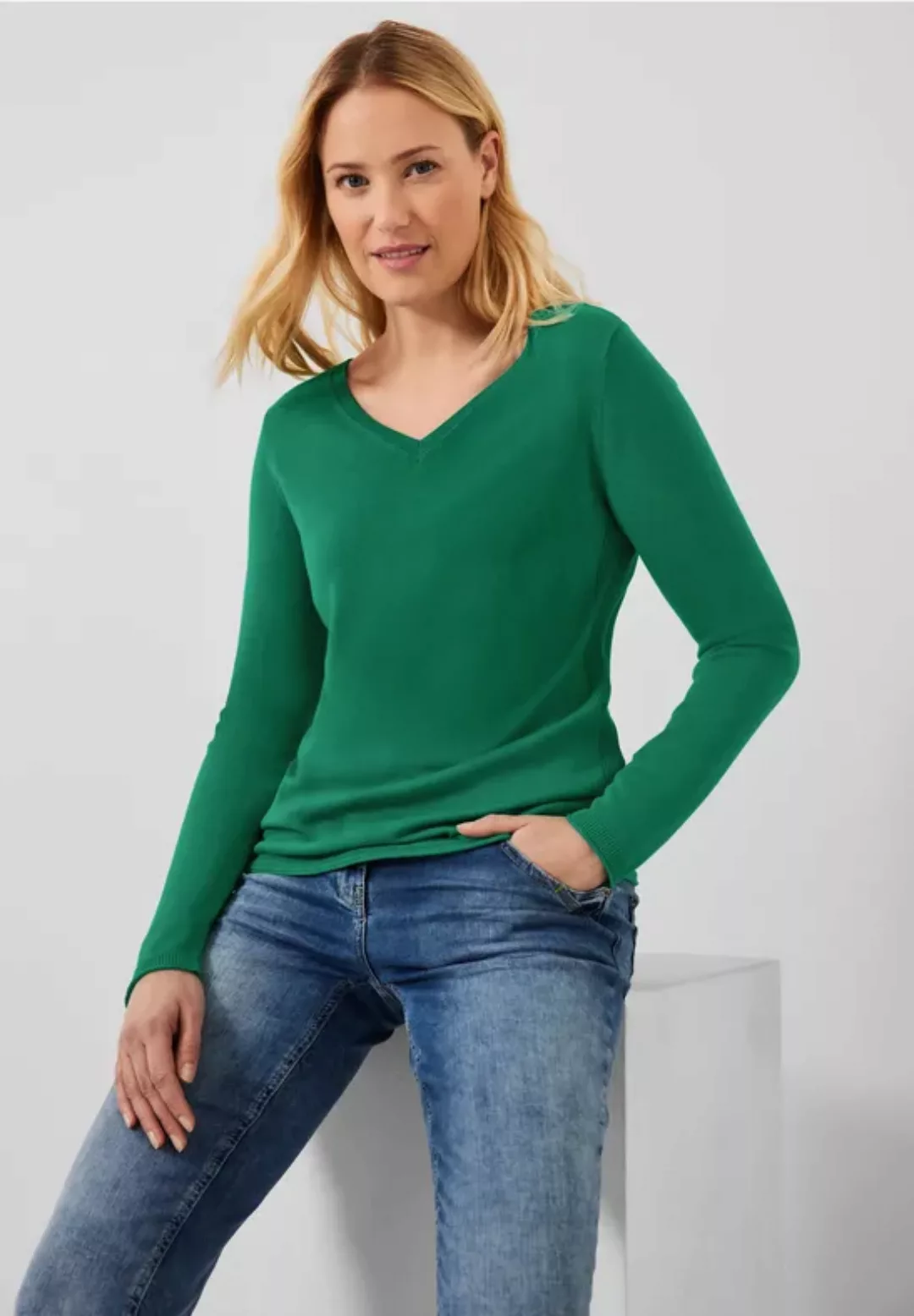 Cecil V-Ausschnitt-Pullover mit femininem V-Ausschnitt günstig online kaufen