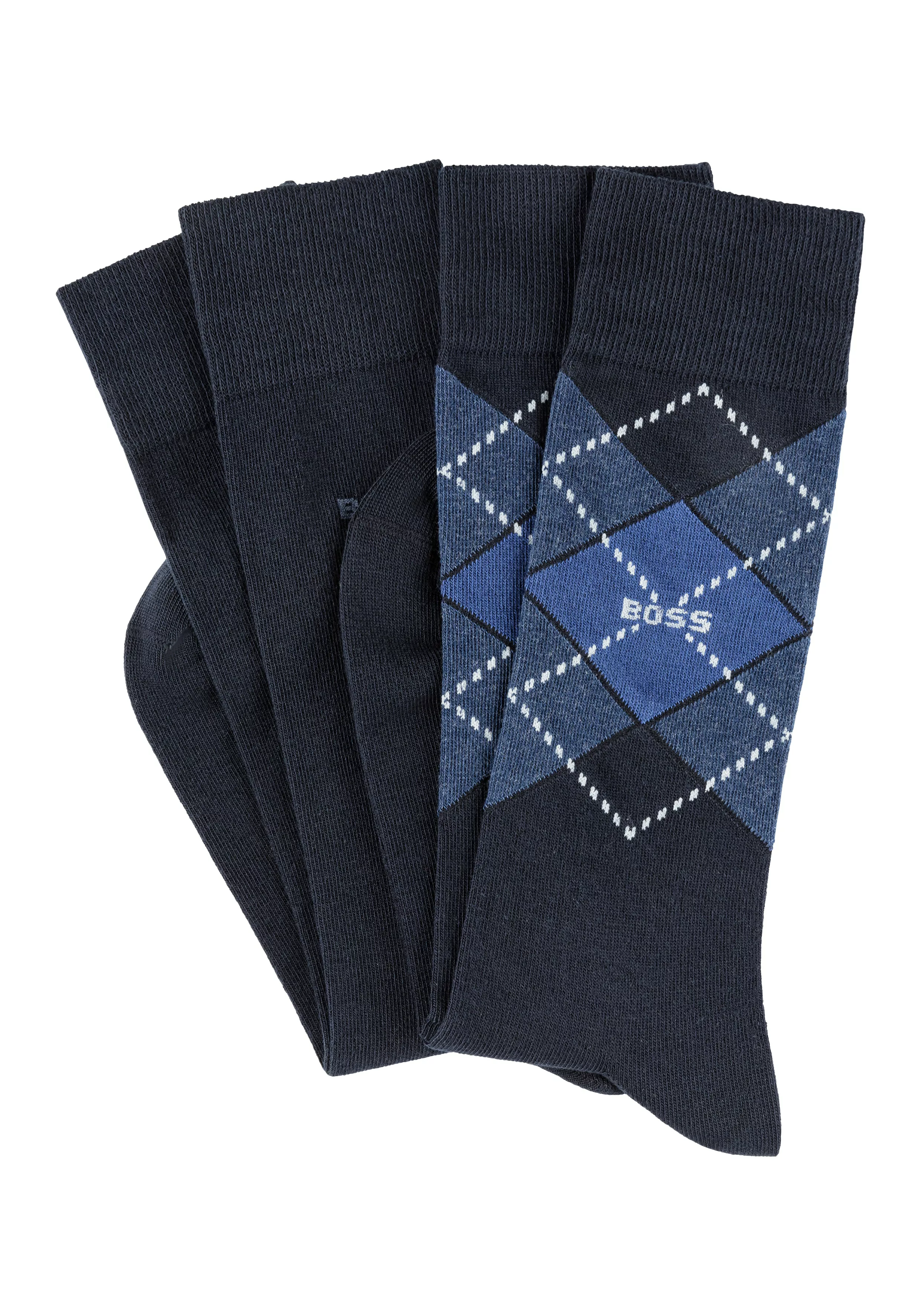 BOSS Socken "2P RS Argyle CC", (Packung, 2 Paar, 2er Pack), mit BOSS Schrif günstig online kaufen