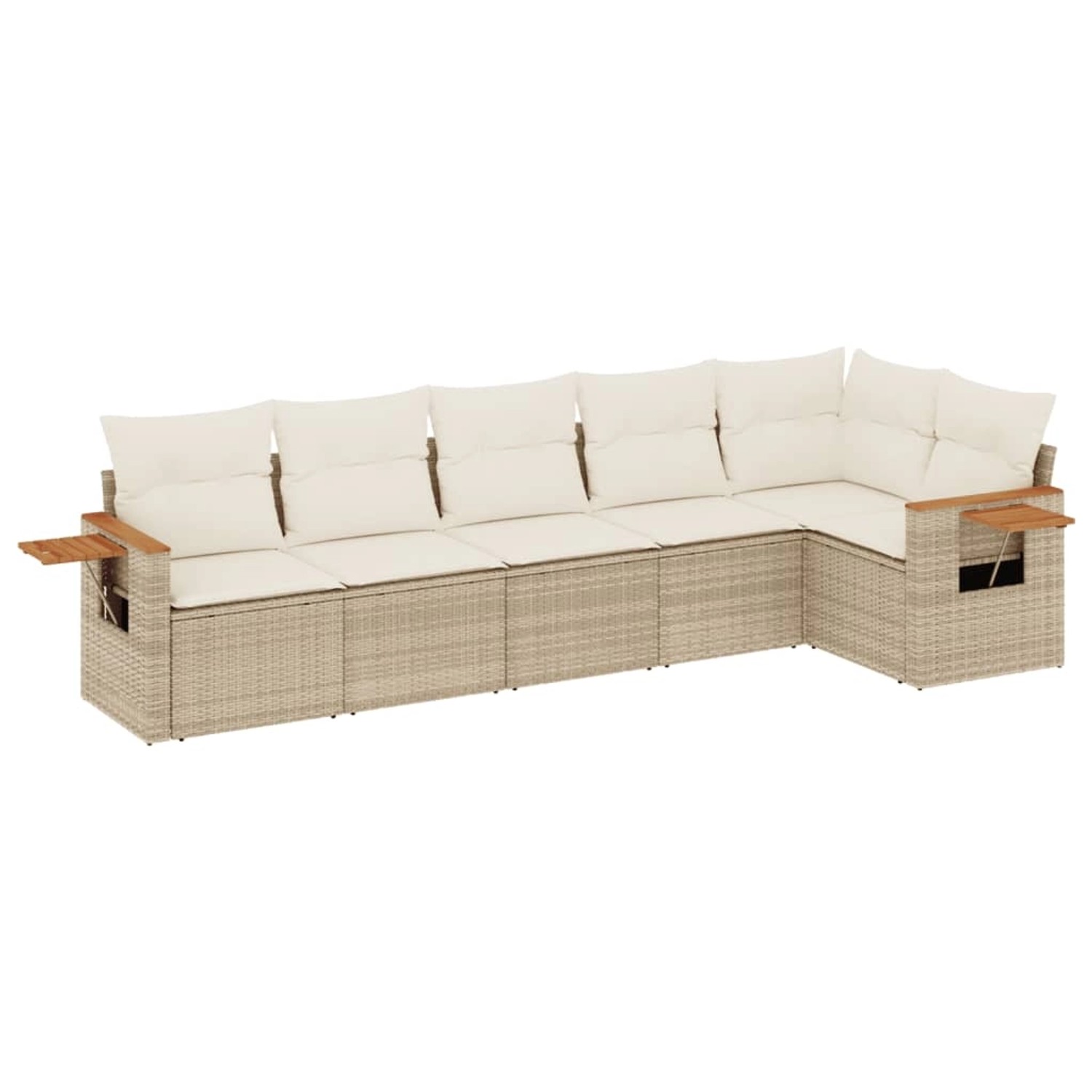 vidaXL 6-tlg Garten-Sofagarnitur mit Kissen Beige Poly Rattan Modell 287 günstig online kaufen