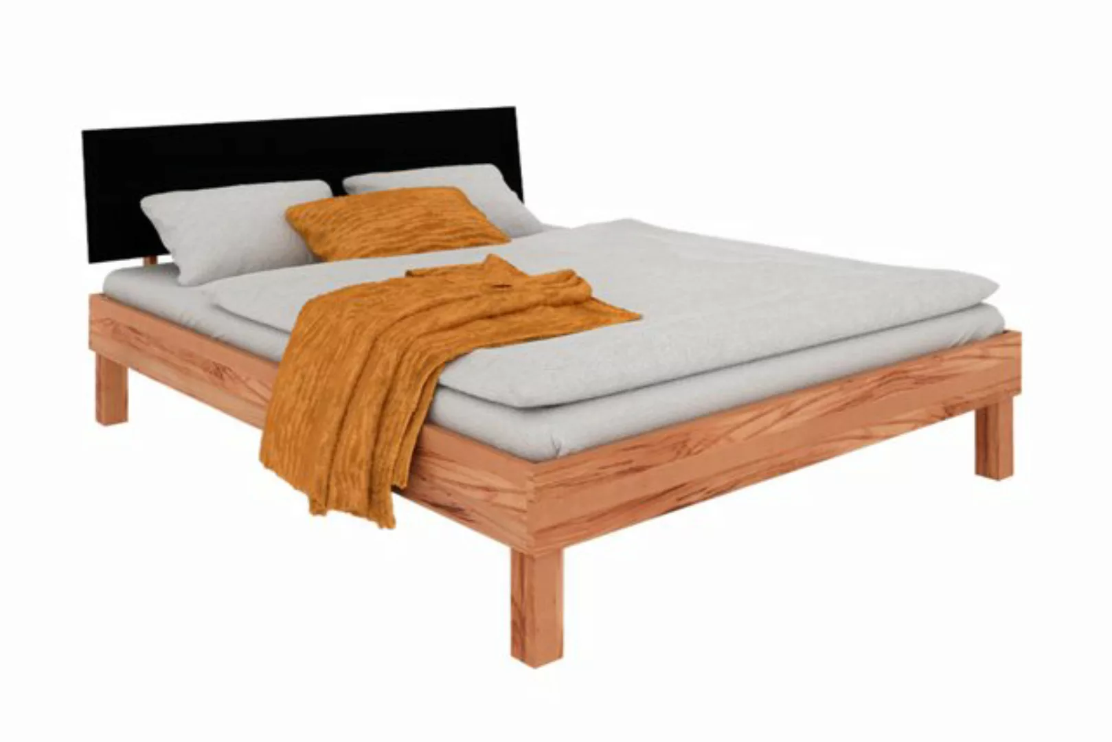 byoak Bett VIGO 160 x 200 aus Massivholz, mit MDF-kopfteil, Naturgeölt günstig online kaufen