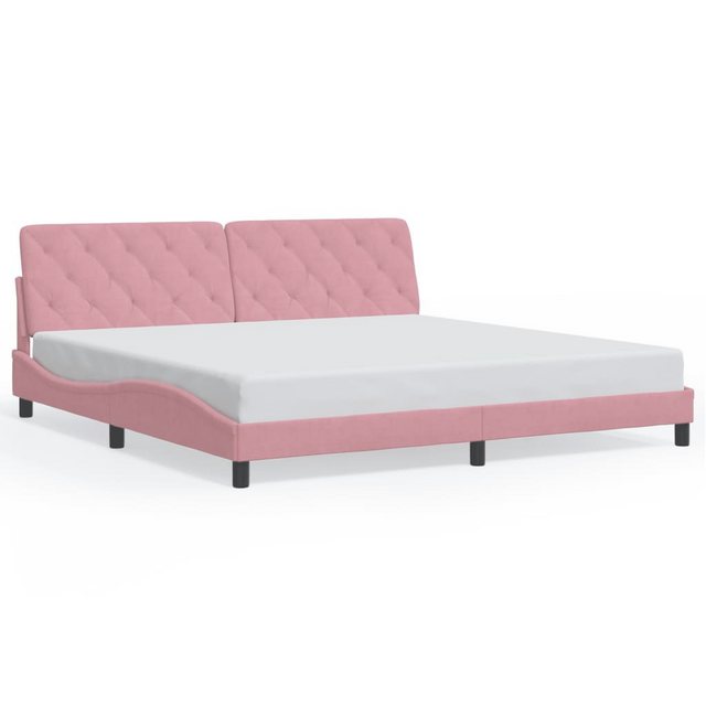 vidaXL Bett Bettgestell mit Kopfteil Rosa 200x200 cm Samt günstig online kaufen