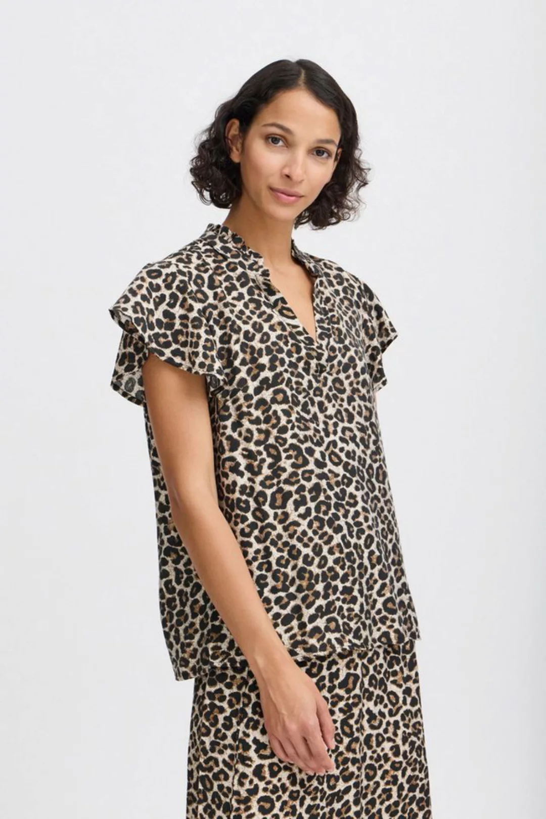 b.young Kurzarmbluse BYHINVA LEOPARD BLOUSE 2 - modische Kurzarmbluse im Le günstig online kaufen