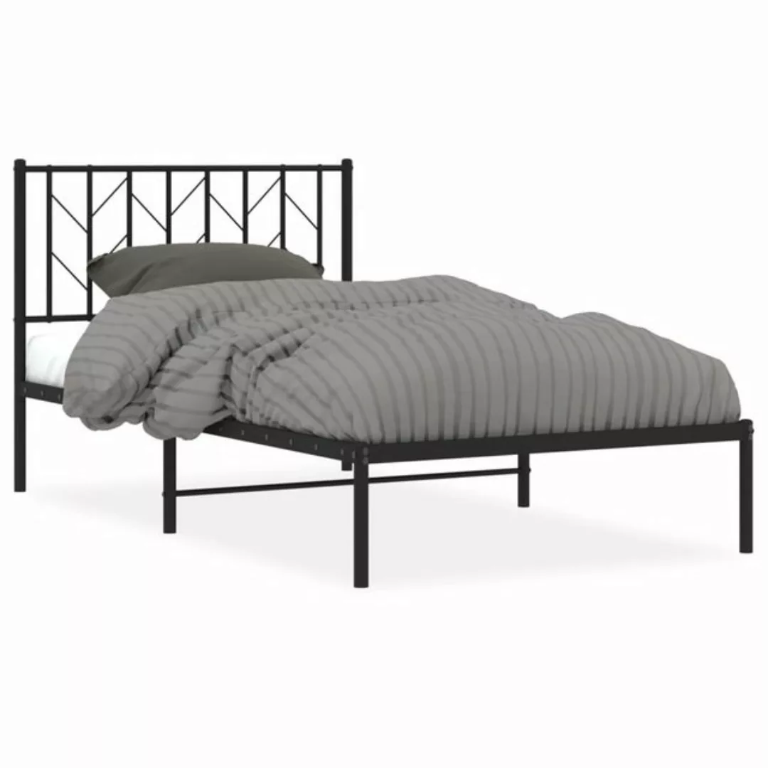 vidaXL Bett Bettgestell mit Kopfteil Metall Schwarz 100x200 cm günstig online kaufen