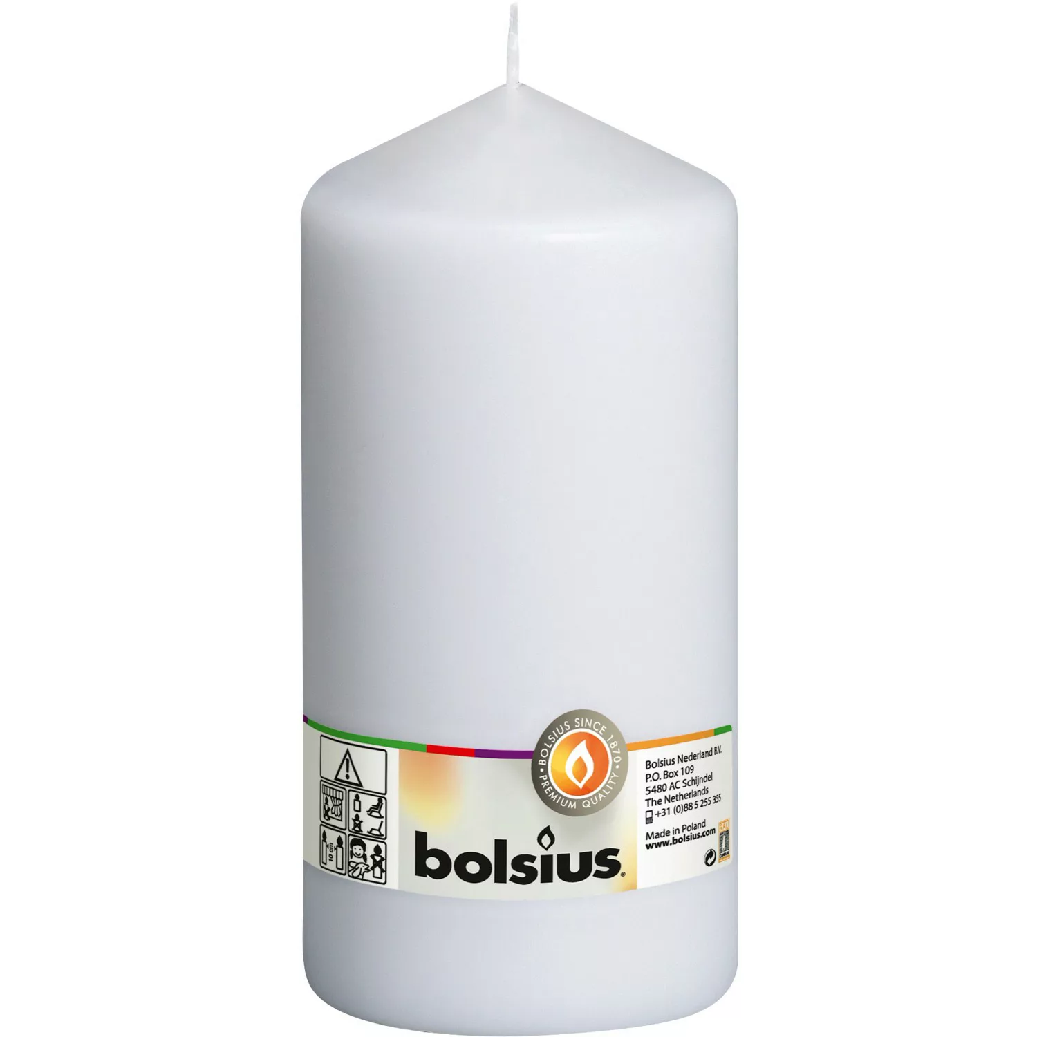 Bolsius Stumpenkerze 200/98 mm Weiß günstig online kaufen