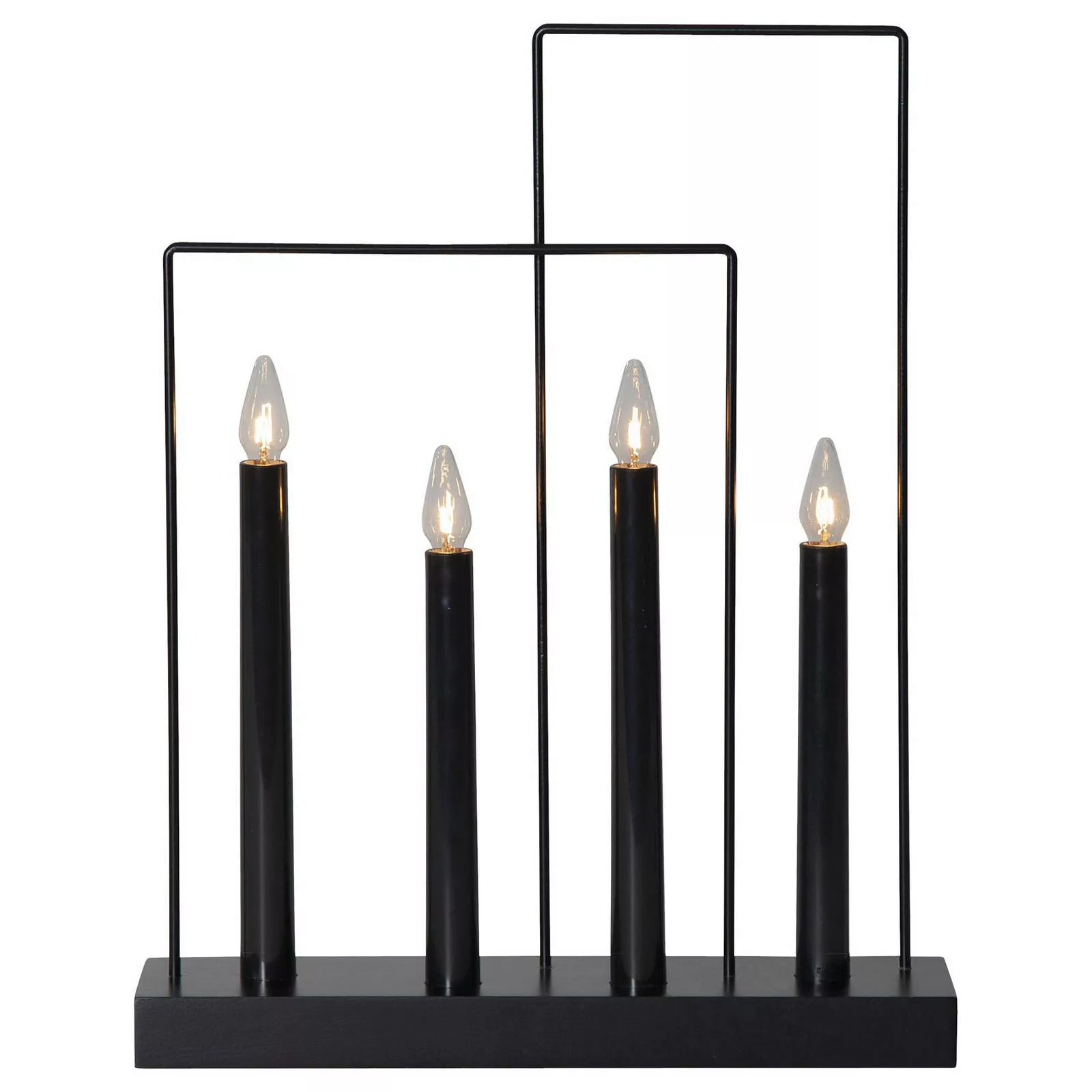 Fensterleuchter Glossy, Rahmen, 4-flammig, schwarz günstig online kaufen