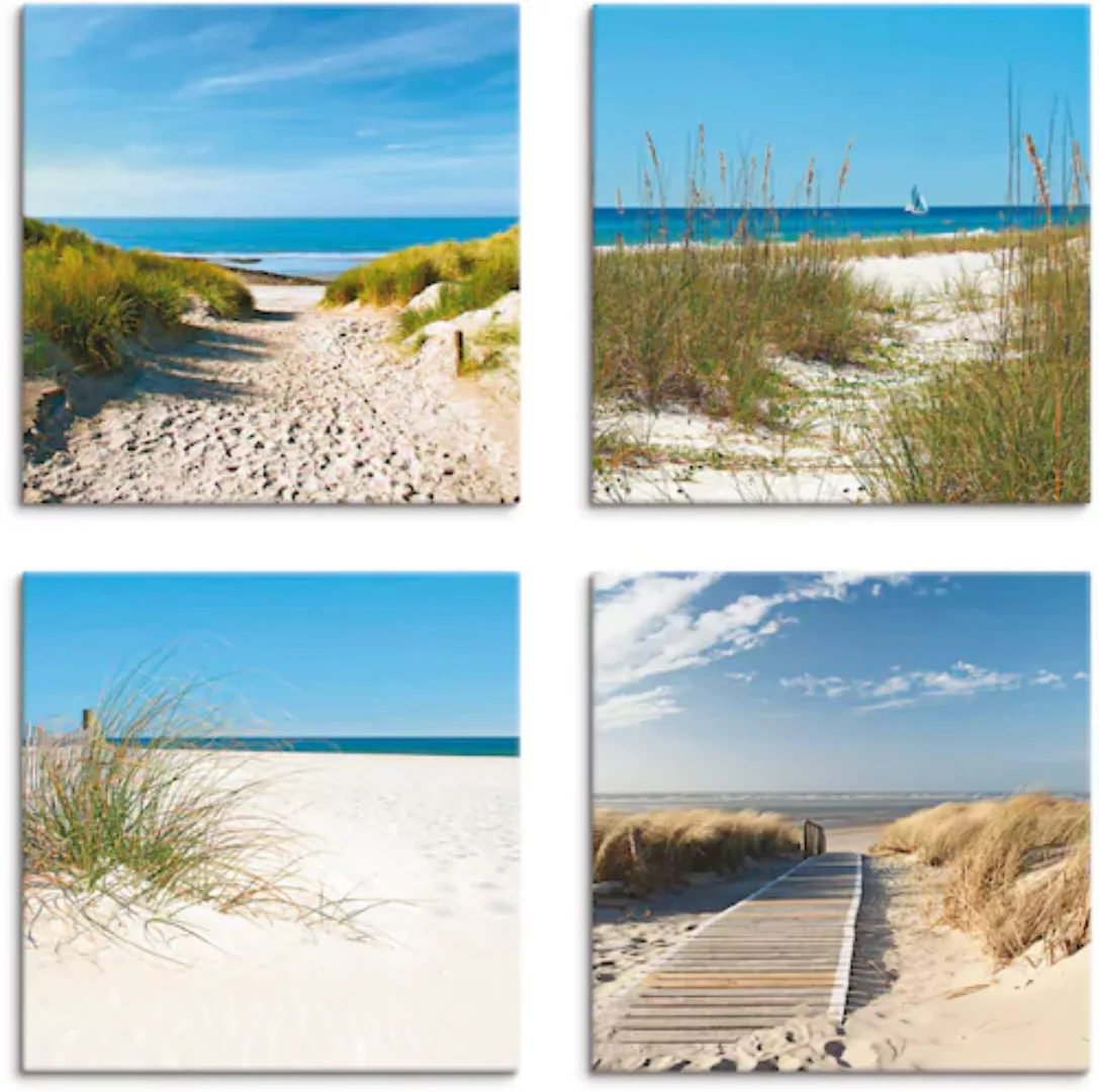 Artland Leinwandbild »Strand und Sanddünen«, Strand, (4 St.), 4er Set, vers günstig online kaufen