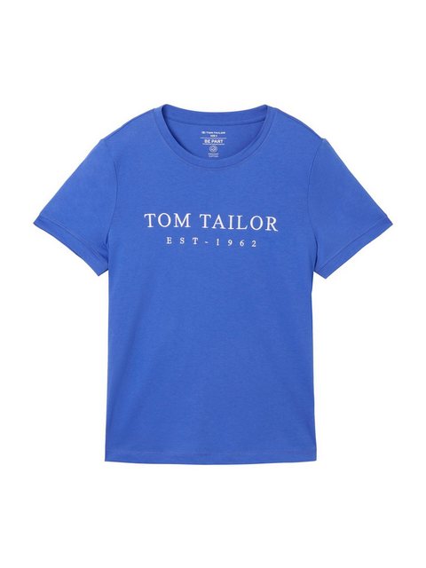 TOM TAILOR Print-Shirt mit Logo Stickerei günstig online kaufen