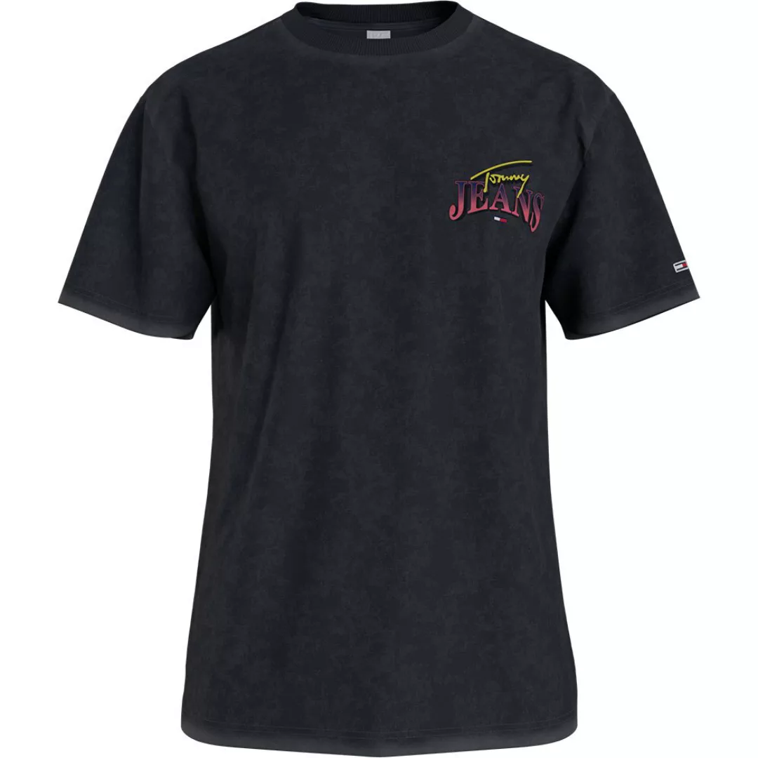 Tommy Jeans – T-Shirt in Schwarz mit rautenförmigem Logoprint auf dem Rücke günstig online kaufen