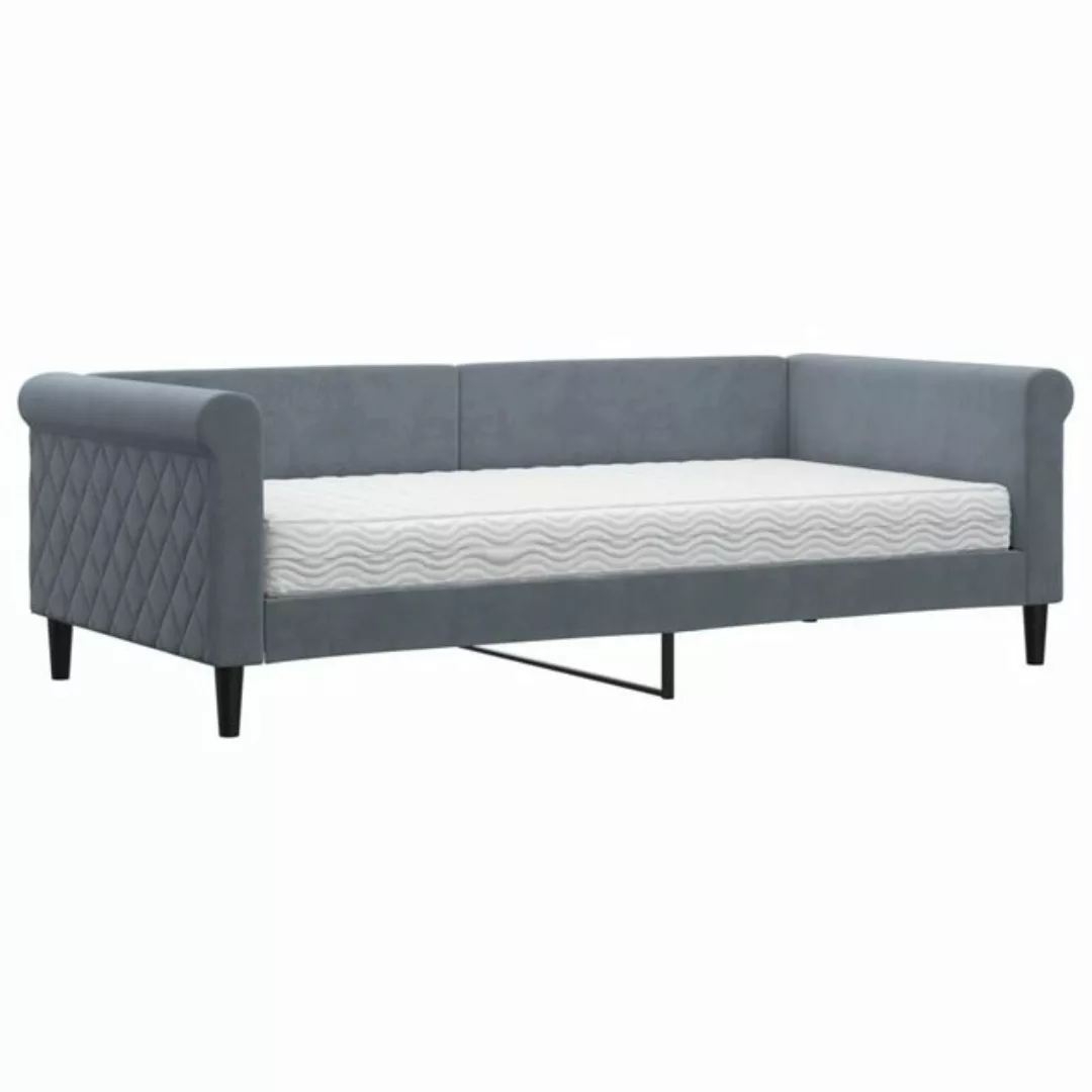 vidaXL Bett Tagesbett mit Matratze Dunkelgrau 90x190 cm Samt günstig online kaufen