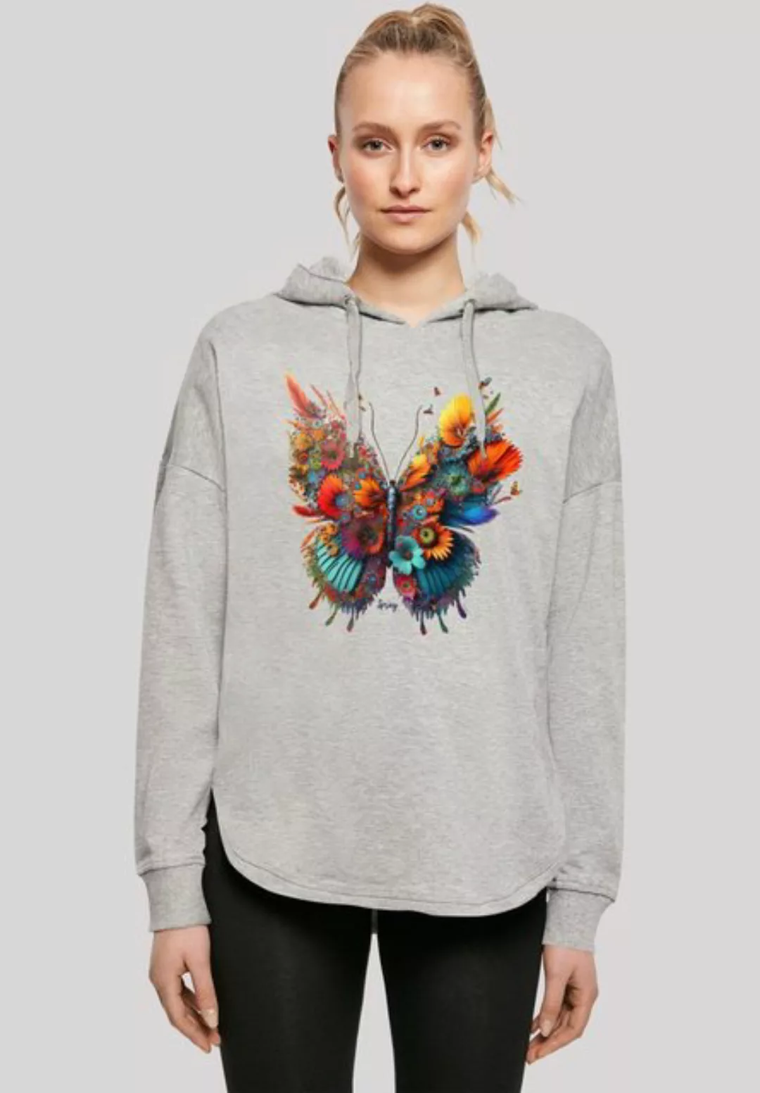 F4NT4STIC Kapuzenpullover "Schmetterling Blumen Oversize Hoodie", Print günstig online kaufen