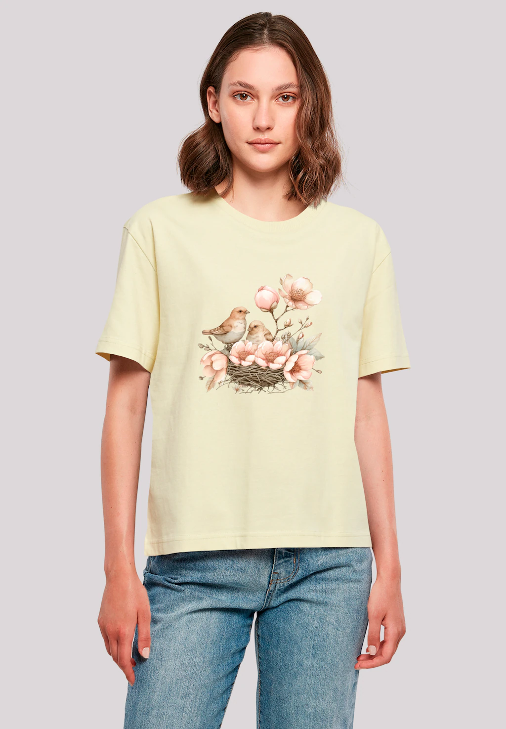 F4NT4STIC T-Shirt "Vogelnest Blumen", Premium Qualität günstig online kaufen