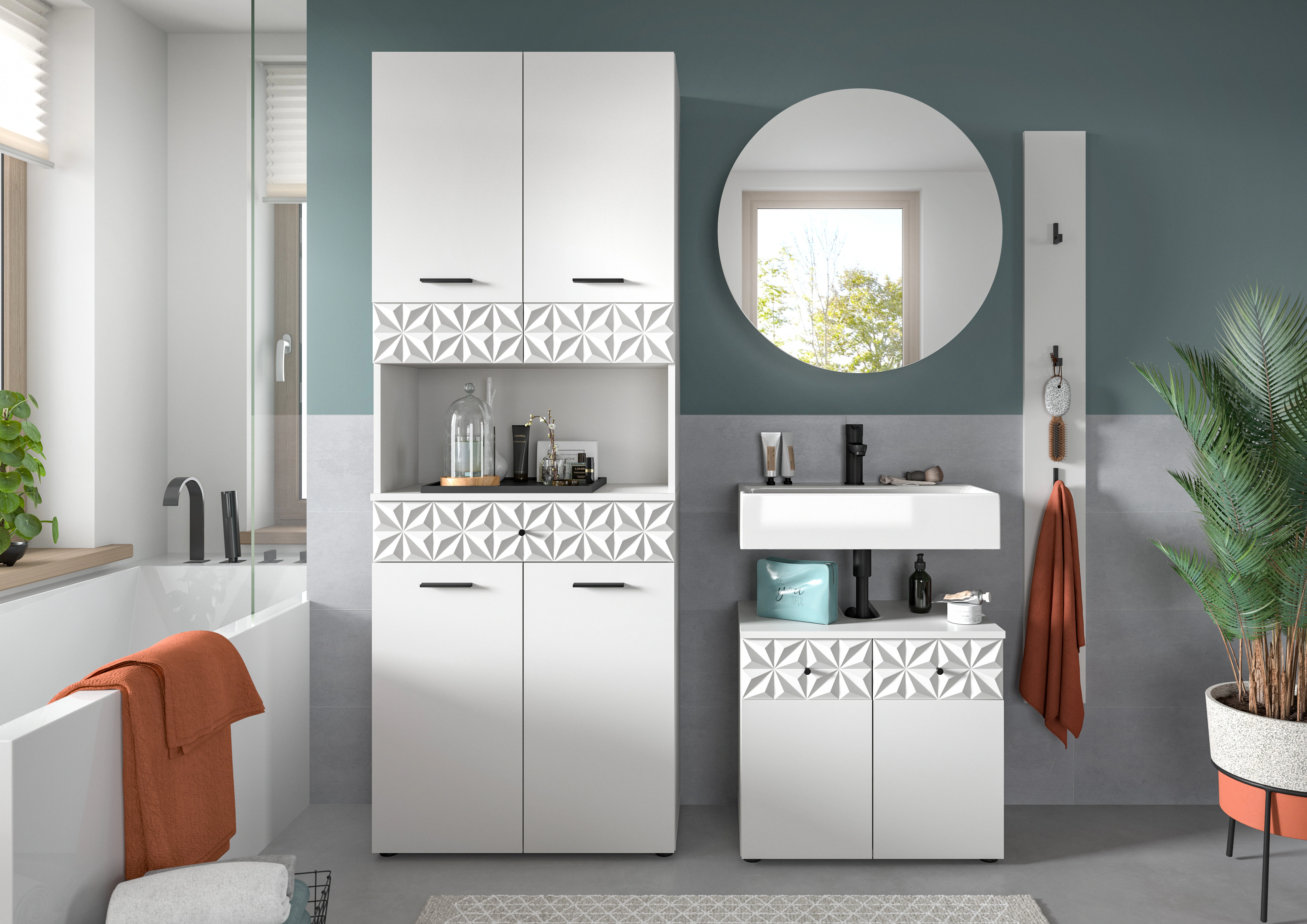 INOSIGN Badezimmer-Set "VICENZA, TOPSELLER, Breite 176cm, 4-teilig, mit Orn günstig online kaufen