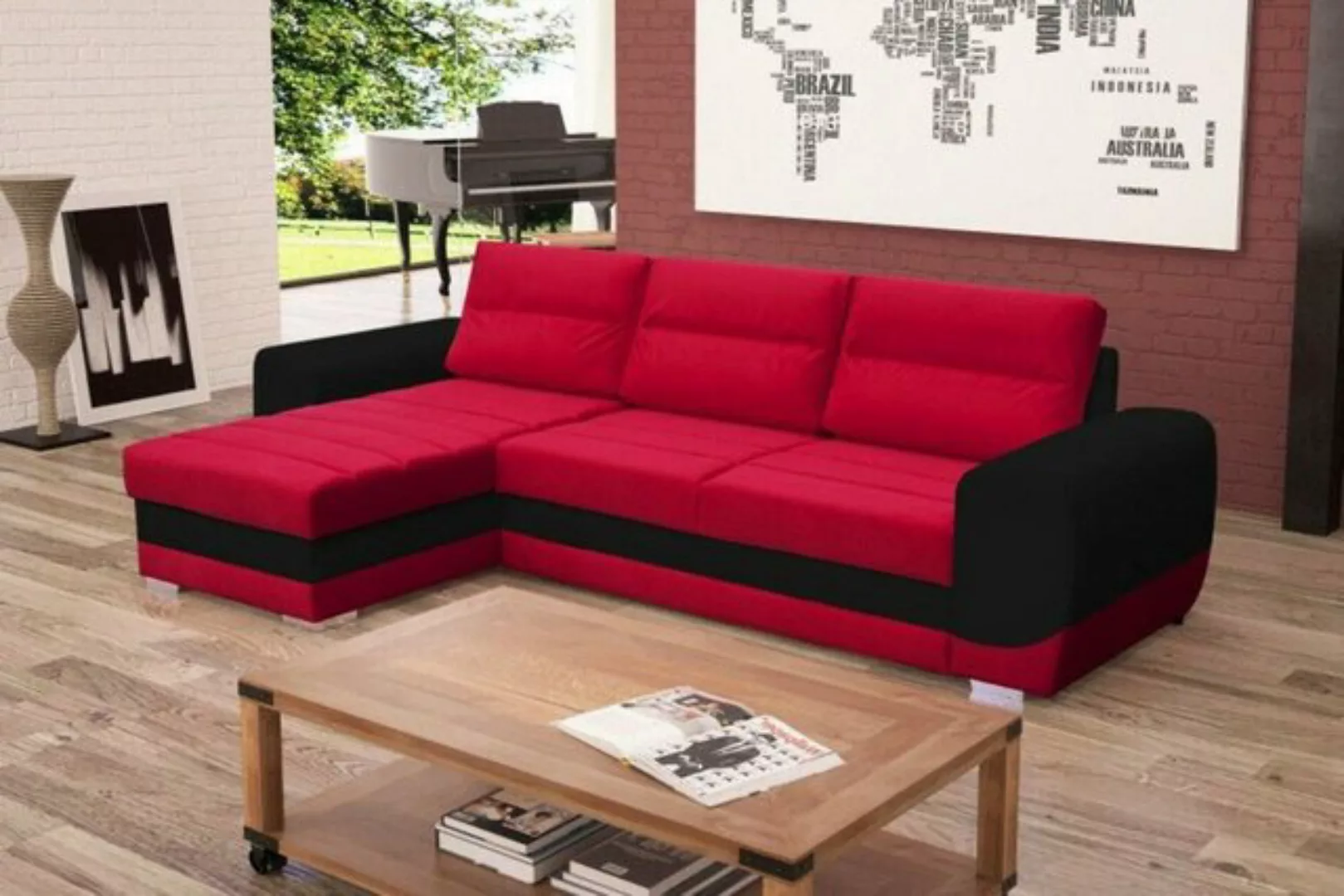 JVmoebel Ecksofa, Sofa Schlafsofa Designer Sofa mit Bettfunktion + Bettkast günstig online kaufen