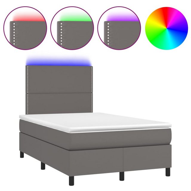 vidaXL Boxspringbett Boxspringbett mit Matratze & LED Kunstleder (120 x 200 günstig online kaufen