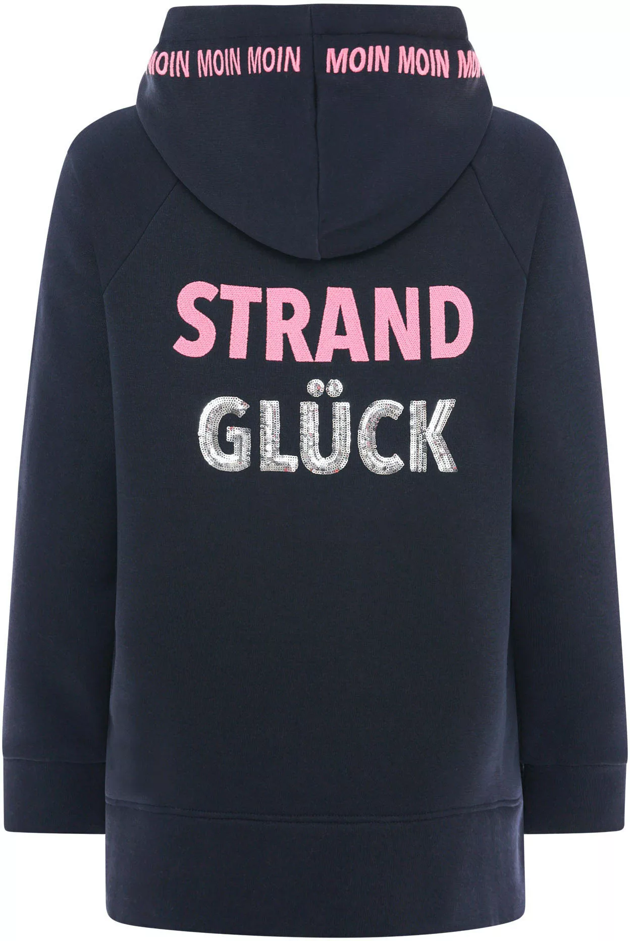 Zwillingsherz Hoodie "Strandglück Paillette" Oversized mit Kapuze und Front günstig online kaufen