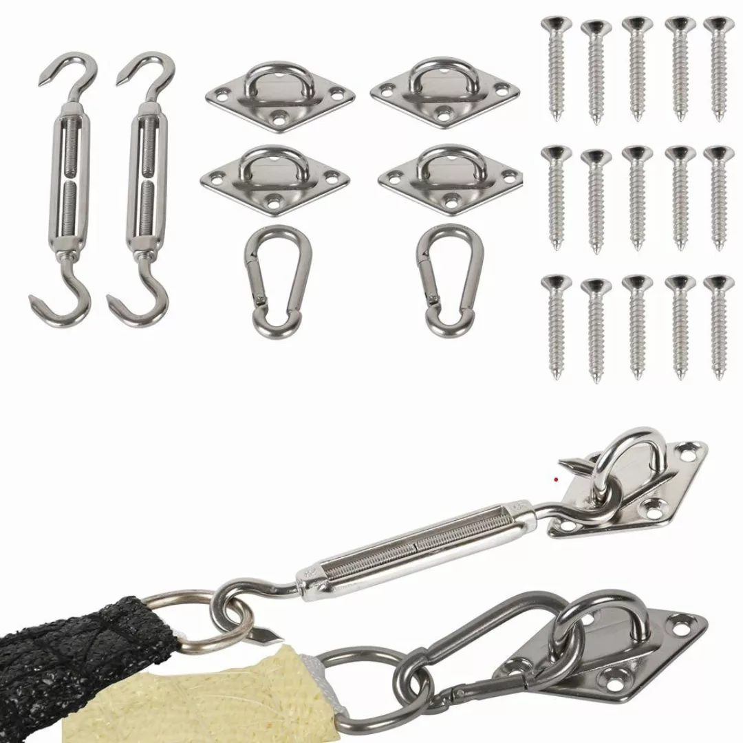 Mucola Sonnenschutz 8-Teilig Befestigungsset Sonnensegel Zubehör günstig online kaufen