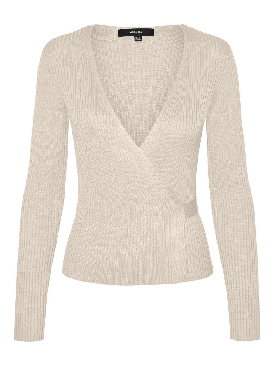 VERO MODA Wickel Pullover Damen Grau günstig online kaufen