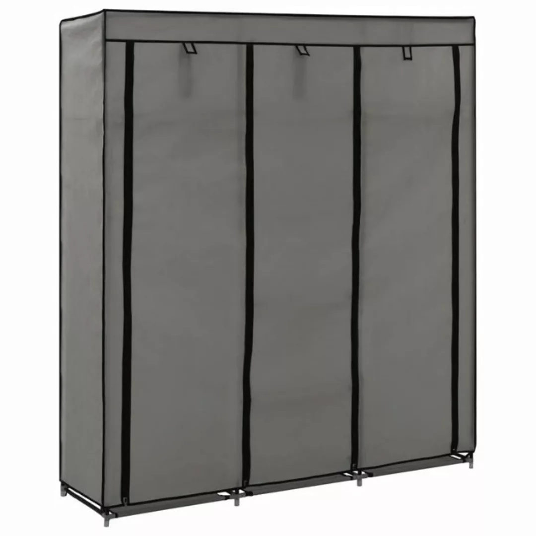 vidaXL Stoffschrank Kleiderschrank mit Fächern und Stangen Grau 150x45x175c günstig online kaufen