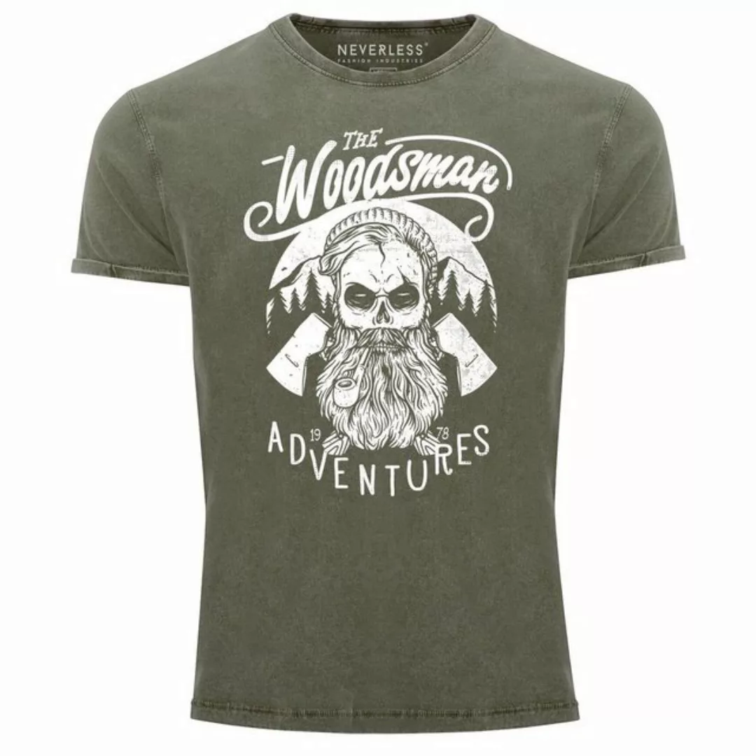 Neverless Print-Shirt Cooles Angesagtes Herren T-Shirt Vintage Shirt Lumber günstig online kaufen