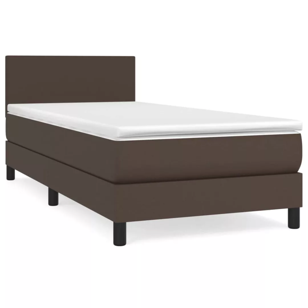 Vidaxl Boxspringbett Mit Matratze Braun 80x200 Cm Kunstleder günstig online kaufen