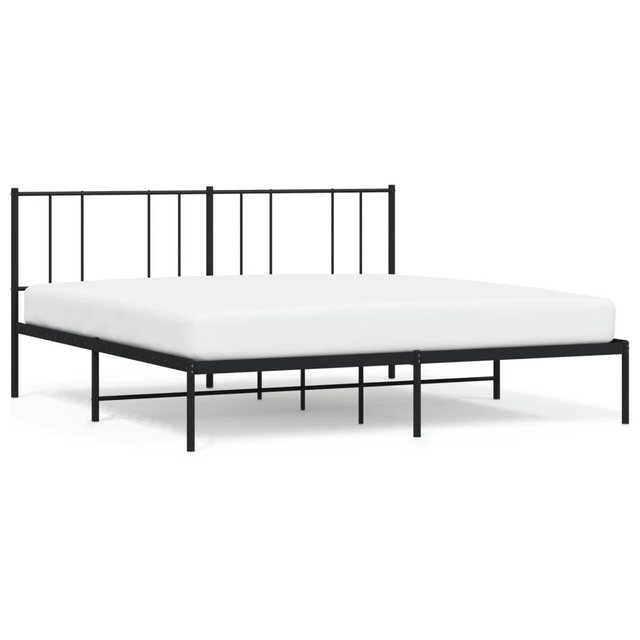 vidaXL Bettgestell, Bettrahmen mit Kopfteil Metall Schwarz 183x213 cm günstig online kaufen