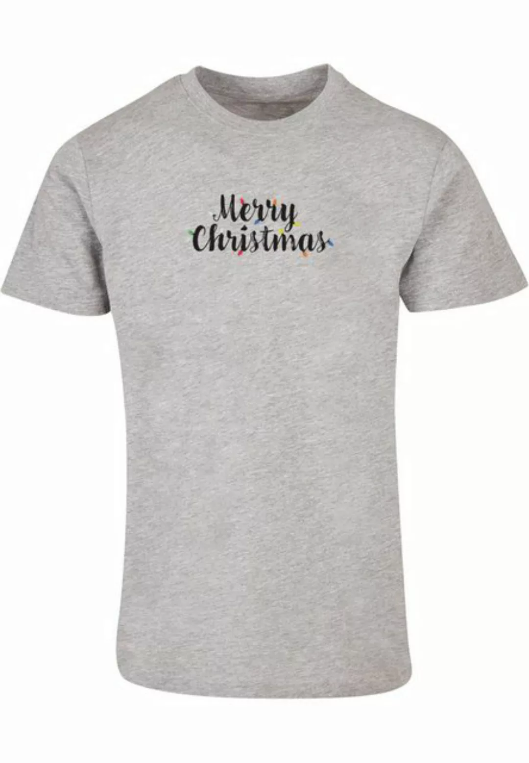 Merchcode T-Shirt Merchcode Herren Merry Christmas Lights Basic Round Neck günstig online kaufen