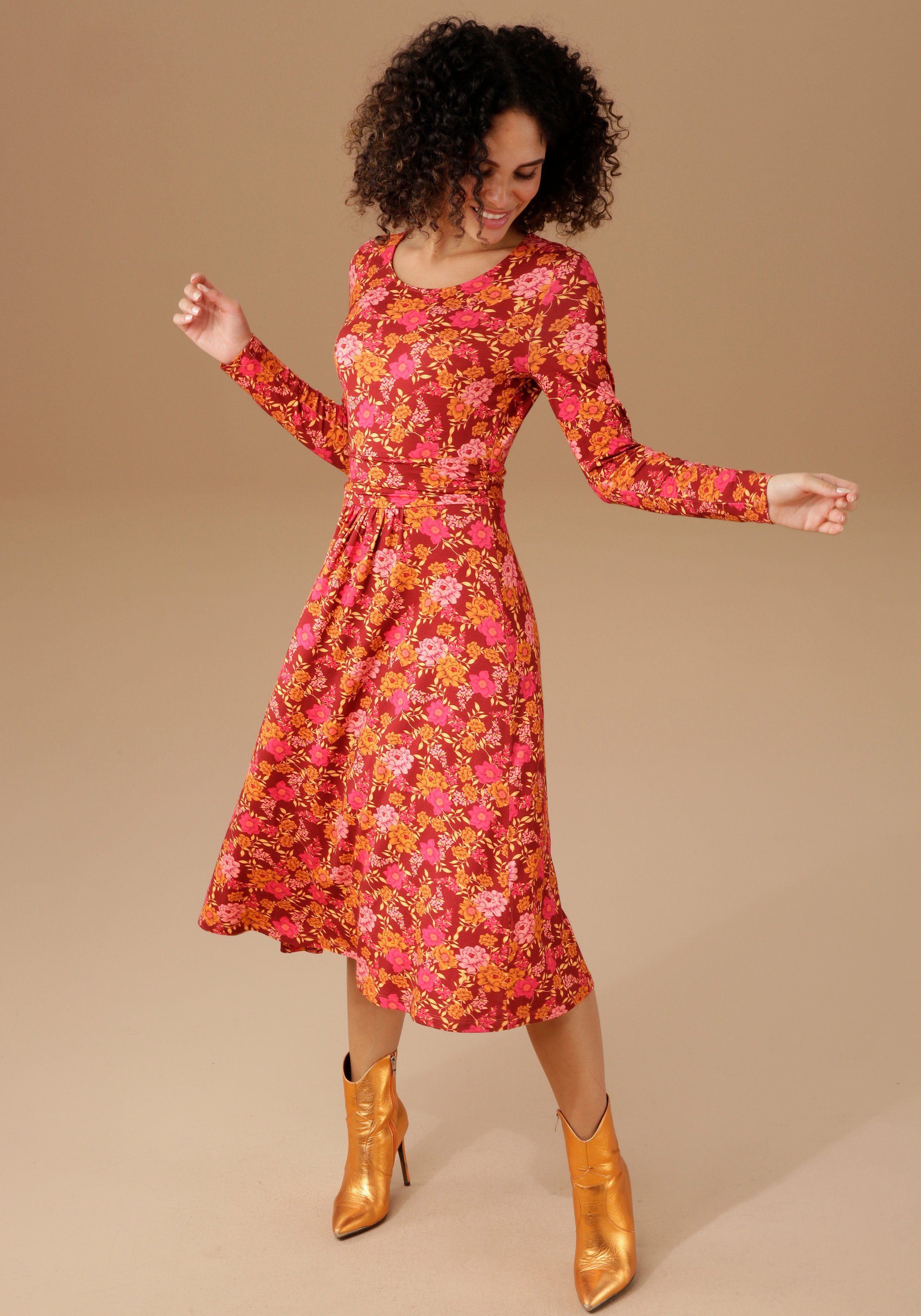Aniston CASUAL Jerseykleid, mit romantischem Blumendruck günstig online kaufen