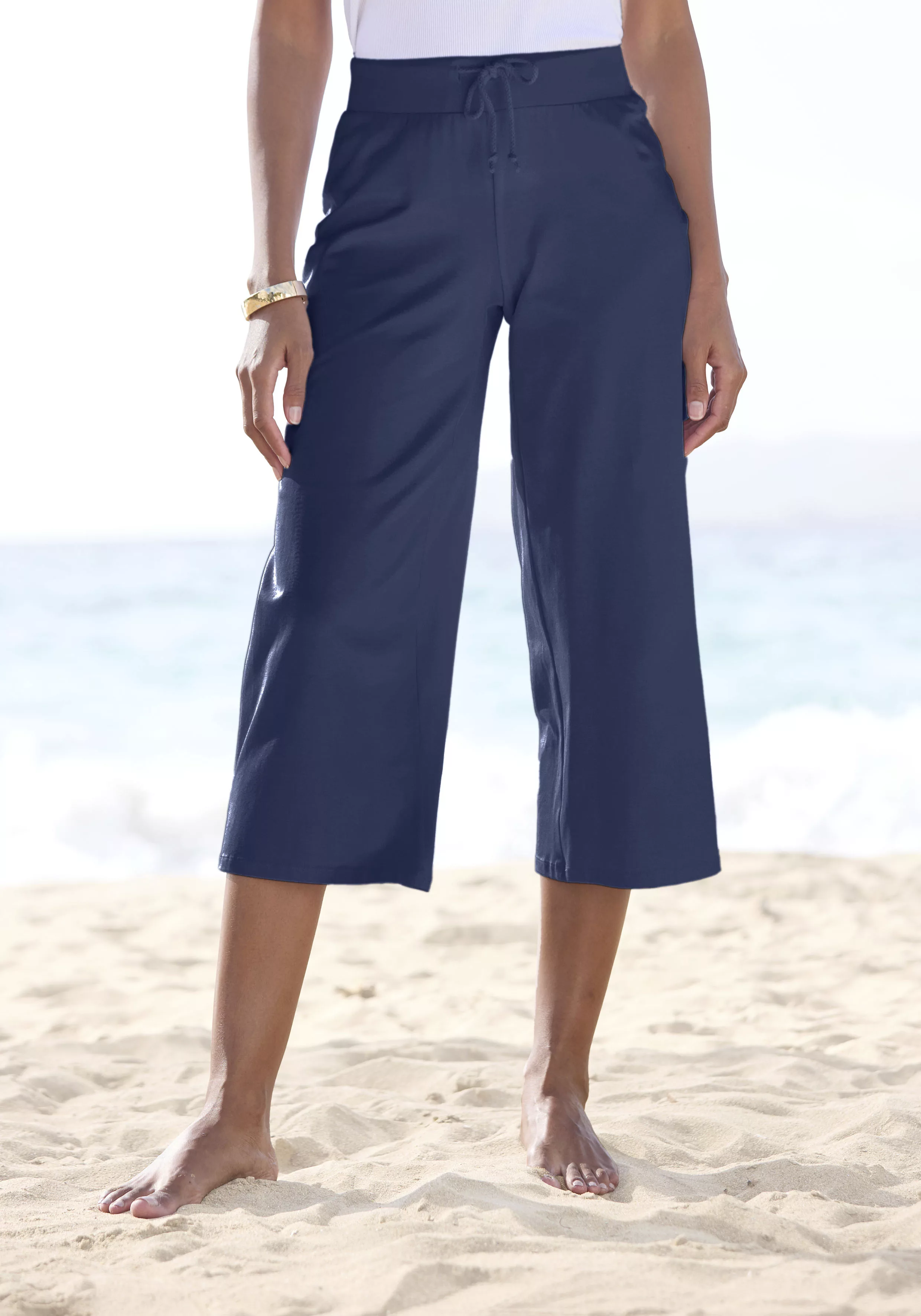 Beachtime 7/8-Strandhose, aus weichem Jersey, Wide-Leg, Jogginghose, Relaxh günstig online kaufen